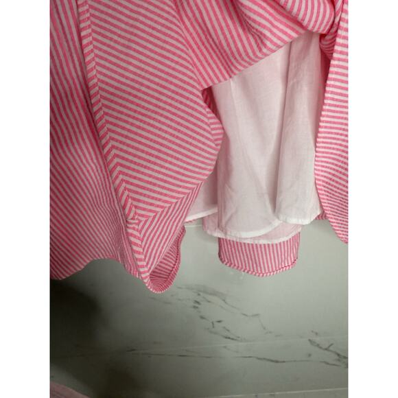 Sz 10 Lilly Pulitzer Carla Striped Dress Roxie Pink Harbor Seersucker Coastal - Picture 6 of 12